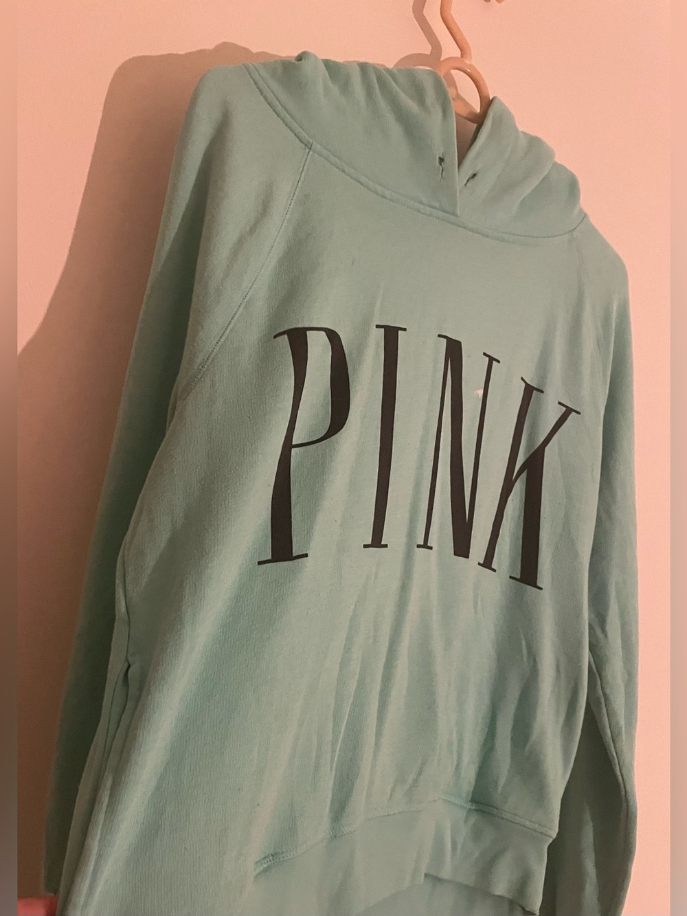 🦕 PINK Victoria's Secret Mint Green Pullover Hoodie 🦕 - Picture 2 of 7